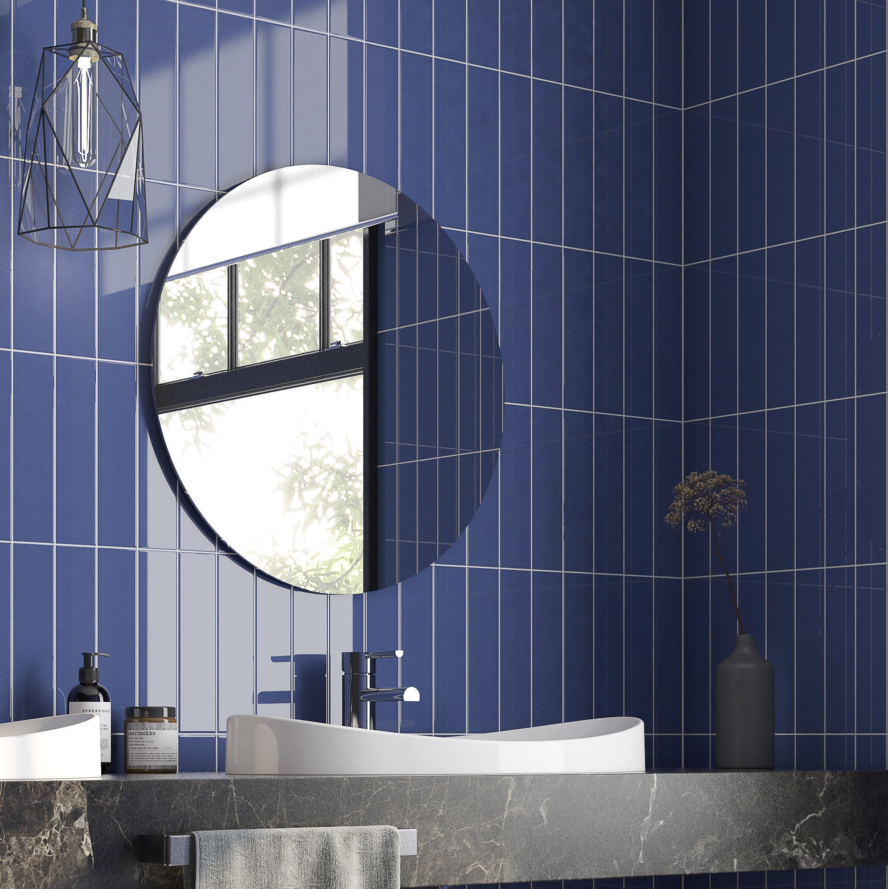 2x10 Formstone Azul Contemporary Look Polished Ceramic Wall Tile - American Tile Depot