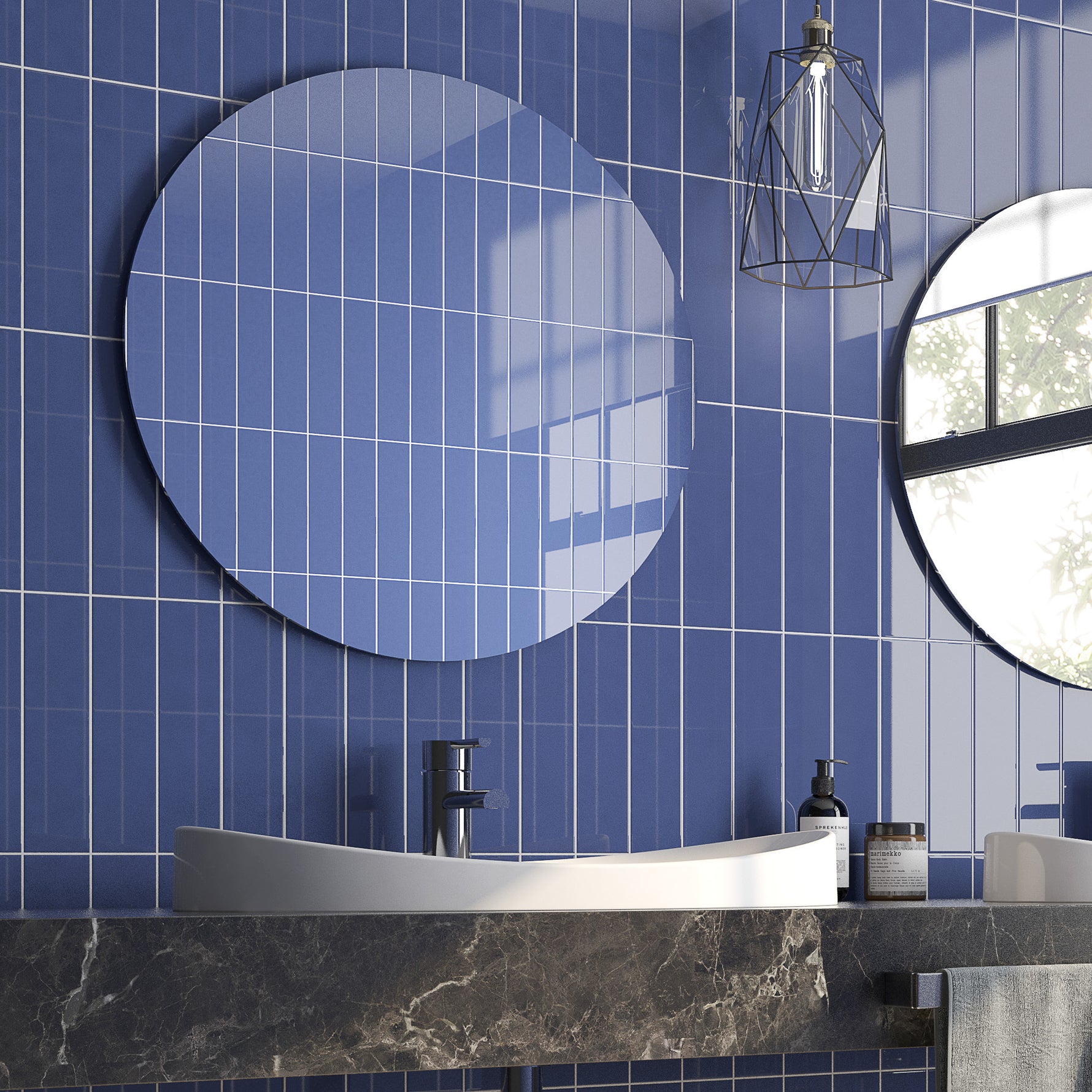 2x10 Formstone Azul Contemporary Look Polished Ceramic Wall Tile - American Tile Depot