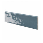 3x12 Faience Blue Steel Glossy Ceramic Bullnose Tile - American Tile Depot
