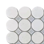 Mineralis Blue Mix Circle Marble Polished Mosaic Tile - American Tile Depot