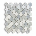Mineralis Blue Mix Fan Marble Polished Mosaic Tile - American Tile Depot