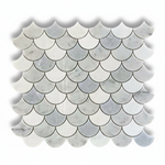 Mineralis Blue Mix Fan Marble Polished Mosaic Tile - American Tile Depot
