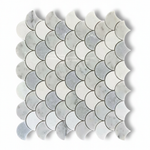 Mineralis Blue Mix Fan Marble Polished Mosaic Tile - American Tile Depot