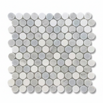 Mineralis Blue Mix Penny Round Marble Polished Mosaic Tile - American Tile Depot