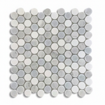 Mineralis Blue Mix Penny Round Marble Polished Mosaic Tile - American Tile Depot