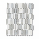 Mineralis Blue Mix Picket Marble Polished Mosaic Tile - American Tile Depot
