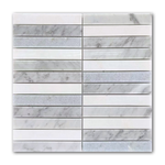 Mineralis Blue Mix Stacked Marble Polished Mosaic Tile - American Tile Depot