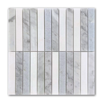Mineralis Blue Mix Stacked Marble Polished Mosaic Tile - American Tile Depot