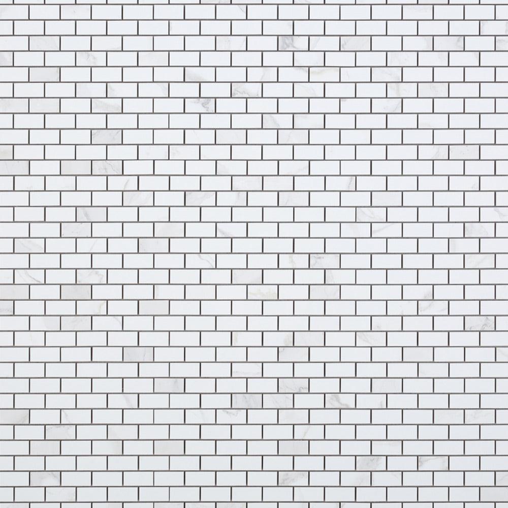 Borneo Calacatta Dorado Polished Brick Marble Laminated Porcelain Mosaic Tile Borneo Calacatta Dorado Polished Brick Marble Laminated Porcelain Mosaic Tile - American Tile Depot