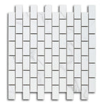 Borneo Carrara Pre Matte Brick Marble Laminated Porcelain Mosaic Tile Borneo Carrara Pre Matte Brick Marble Laminated Porcelain Mosaic Tile - American Tile Depot