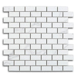 Borneo Carrara Pre Matte Brick Marble Laminated Porcelain Mosaic Tile Borneo Carrara Pre Matte Brick Marble Laminated Porcelain Mosaic Tile - American Tile Depot