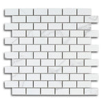 Borneo Carrara Pre Matte Brick Marble Laminated Porcelain Mosaic Tile Borneo Carrara Pre Matte Brick Marble Laminated Porcelain Mosaic Tile - American Tile Depot
