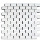 Borneo Carrara Pre Matte Brick Marble Laminated Porcelain Mosaic Tile Borneo Carrara Pre Matte Brick Marble Laminated Porcelain Mosaic Tile - American Tile Depot