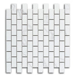 Borneo Carrara Pre Polished Brick Marble Laminated Porcelain Mosaic Tile Borneo Carrara Pre Polished Brick Marble Laminated Porcelain Mosaic Tile - American Tile Depot