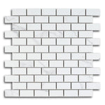 Borneo Carrara Pre Polished Brick Marble Laminated Porcelain Mosaic Tile Borneo Carrara Pre Polished Brick Marble Laminated Porcelain Mosaic Tile - American Tile Depot