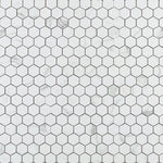 Borneo Carrara Pre Polished Hexagon Marble Laminated Porcelain Mosaic Tile Borneo Carrara Pre Polished Hexagon Marble Laminated Porcelain Mosaic Tile - American Tile Depot