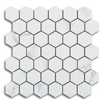 Borneo Carrara Pre Polished Hexagon Marble Laminated Porcelain Mosaic Tile Borneo Carrara Pre Polished Hexagon Marble Laminated Porcelain Mosaic Tile - American Tile Depot