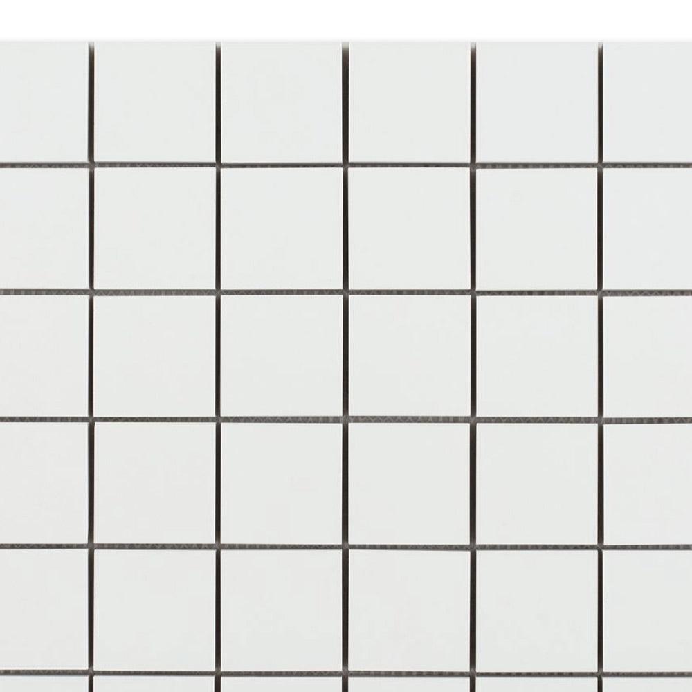 Borneo Roy White Matte Square Marble Laminated Porcelain Mosaic Tile Borneo Roy White Matte Square Marble Laminated Porcelain Mosaic Tile - American Tile Depot
