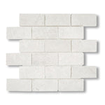 2x4 White Pearl / Botticino Marble Tumbled Brick Mosaic Tile - American Tile Depot