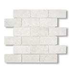 2x4 White Pearl / Botticino Marble Tumbled Brick Mosaic Tile - American Tile Depot