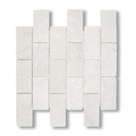 2x4 White Pearl / Botticino Marble Tumbled Brick Mosaic Tile - American Tile Depot