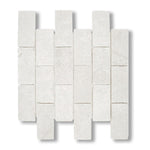 2x4 White Pearl / Botticino Marble Tumbled Brick Mosaic Tile - American Tile Depot