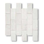 2x4 White Pearl / Botticino Marble Tumbled Brick Mosaic Tile - American Tile Depot