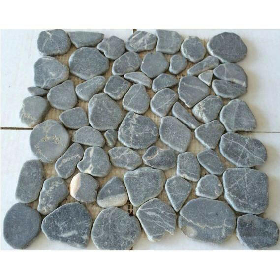 Brook Blue Stone Pebble Marble Tumbled Mosaic Tile Brook Blue Stone Pebble Marble Tumbled Mosaic Tile - American Tile Depot