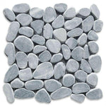 Brook Stormy Grey Pebble Marble Tumbled Mosaic Tile Brook Stormy Grey Pebble Marble Tumbled Mosaic Tile - American Tile Depot