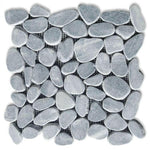 Brook Stormy Grey Pebble Marble Tumbled Mosaic Tile Brook Stormy Grey Pebble Marble Tumbled Mosaic Tile - American Tile Depot