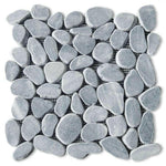 Brook Stormy Grey Pebble Marble Tumbled Mosaic Tile Brook Stormy Grey Pebble Marble Tumbled Mosaic Tile - American Tile Depot