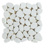 Brook White Pebble Marble Tumbled Mosaic Tile Brook White Pebble Marble Tumbled Mosaic Tile - American Tile Depot