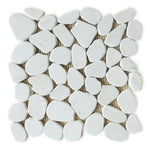 Brook White Pebble Marble Tumbled Mosaic Tile Brook White Pebble Marble Tumbled Mosaic Tile - American Tile Depot