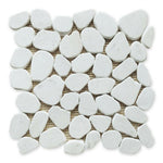 Brook White Pebble Marble Tumbled Mosaic Tile Brook White Pebble Marble Tumbled Mosaic Tile - American Tile Depot