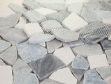 Brook Blue Ocean Honed Pebble Marble Mosaic Tile