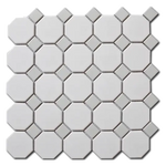 Array White/Gray Octagon Porcelain Mosaic Tile - American Tile Depot
