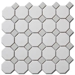 Array White/Gray Octagon Porcelain Mosaic Tile Array White/Gray Octagon Porcelain Mosaic Tile - American Tile Depot