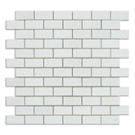 CLEARANCE - 1x2 Thassos White Marble Honed Brick Mosaic Tile CLEARANCE - 1x2 Thassos White Marble Honed Brick Mosaic Tile - American Tile Depot