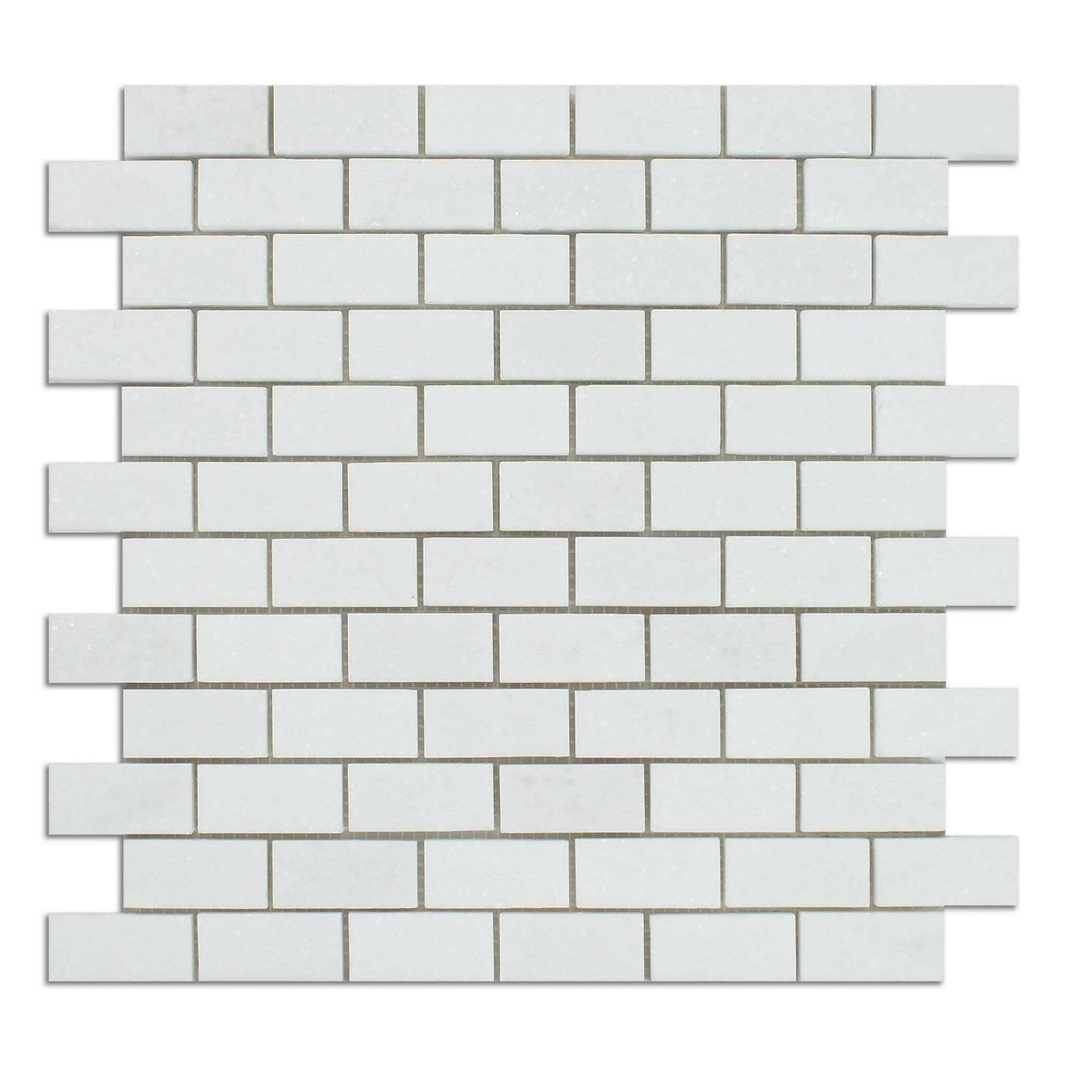 CLEARANCE - 1x2 Thassos White Marble Honed Brick Mosaic Tile CLEARANCE - 1x2 Thassos White Marble Honed Brick Mosaic Tile - American Tile Depot