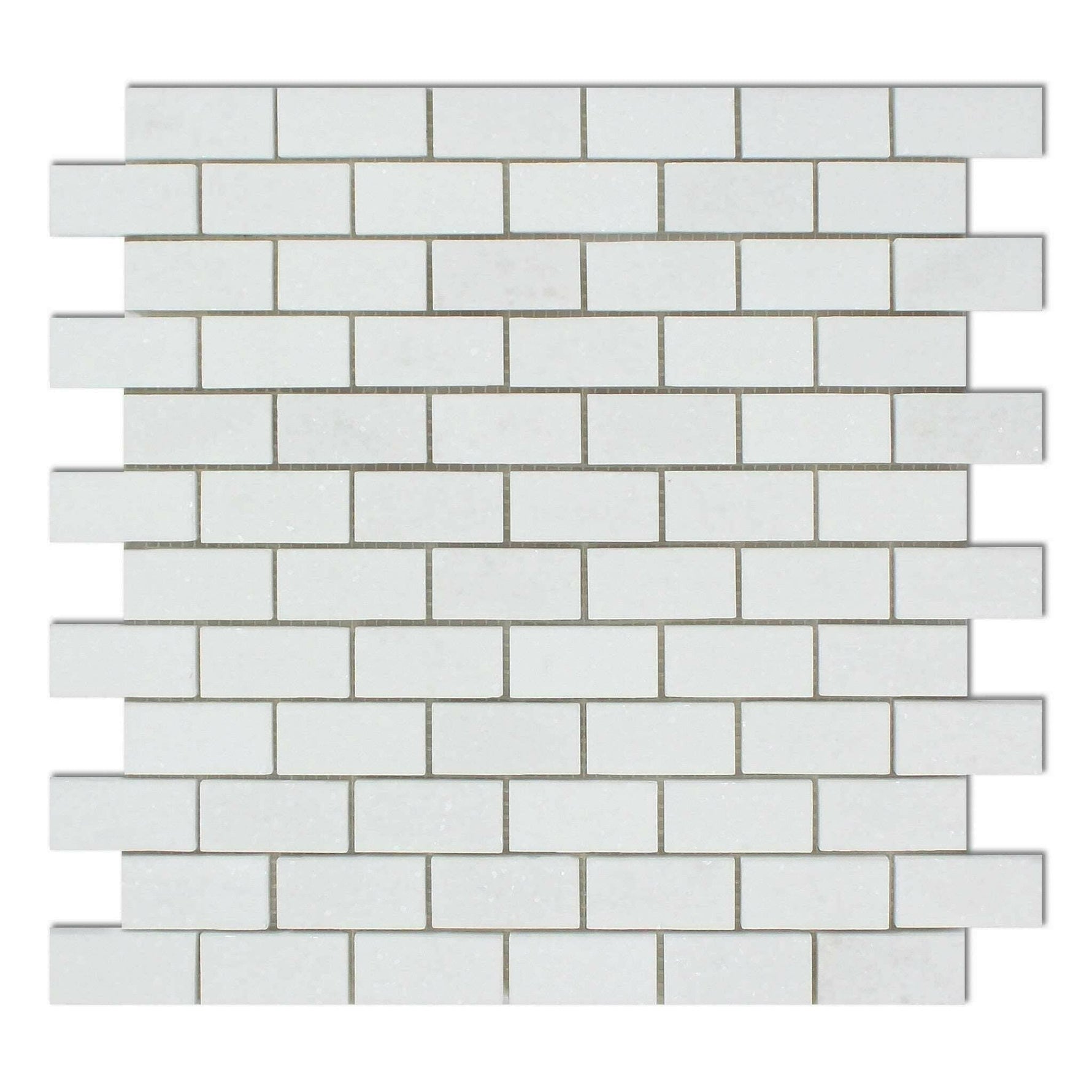 CLEARANCE - 1x2 Thassos White Marble Honed Brick Mosaic Tile CLEARANCE - 1x2 Thassos White Marble Honed Brick Mosaic Tile - American Tile Depot