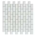 CLEARANCE - 1x2 Thassos White Marble Honed Brick Mosaic Tile CLEARANCE - 1x2 Thassos White Marble Honed Brick Mosaic Tile - American Tile Depot