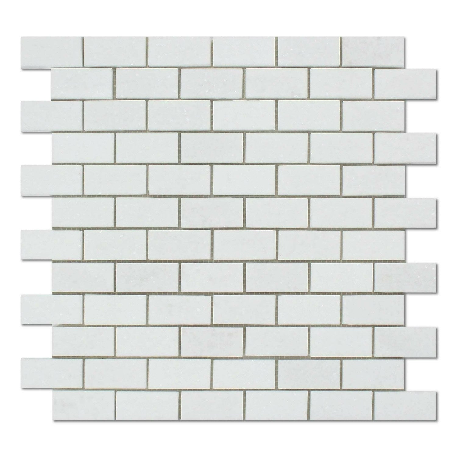 CLEARANCE - 1x2 Thassos White Marble Honed Brick Mosaic Tile CLEARANCE - 1x2 Thassos White Marble Honed Brick Mosaic Tile - American Tile Depot