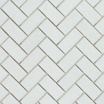 1x2 Thassos White Marble Honed Herringbone Mosaic Tile 1x2 Thassos White Marble Honed Herringbone Mosaic Tile - American Tile Depot
