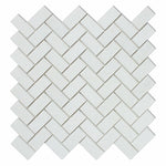 1x2 Thassos White Marble Honed Herringbone Mosaic Tile 1x2 Thassos White Marble Honed Herringbone Mosaic Tile - American Tile Depot