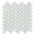 1x2 Thassos White Marble Honed Herringbone Mosaic Tile 1x2 Thassos White Marble Honed Herringbone Mosaic Tile - American Tile Depot