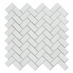 1x2 Thassos White Marble Honed Herringbone Mosaic Tile 1x2 Thassos White Marble Honed Herringbone Mosaic Tile - American Tile Depot