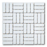 CLEARANCE – 1x3 Color Wheel Arctic White Lattice Weave Glossy Ceramic Mosaic Tile CLEARANCE – 1x3 Color Wheel Arctic White Lattice Weave Glossy Ceramic Mosaic Tile - American Tile Depot
