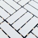 CLEARANCE – 1x3 Color Wheel Arctic White Lattice Weave Glossy Ceramic Mosaic Tile CLEARANCE – 1x3 Color Wheel Arctic White Lattice Weave Glossy Ceramic Mosaic Tile - American Tile Depot