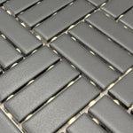 CLEARANCE – 1x3 Color Wheel Black Lattice Weave Matte Ceramic Mosaic Tile CLEARANCE – 1x3 Color Wheel Black Lattice Weave Matte Ceramic Mosaic Tile - American Tile Depot