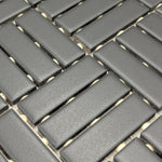 CLEARANCE – 1x3 Color Wheel Black Lattice Weave Matte Ceramic Mosaic Tile CLEARANCE – 1x3 Color Wheel Black Lattice Weave Matte Ceramic Mosaic Tile - American Tile Depot